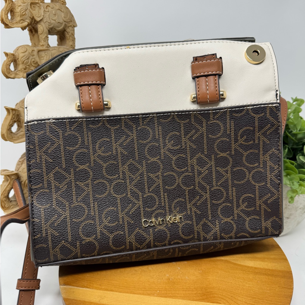 Calvin Klein Black And Cream Crossbody Bag